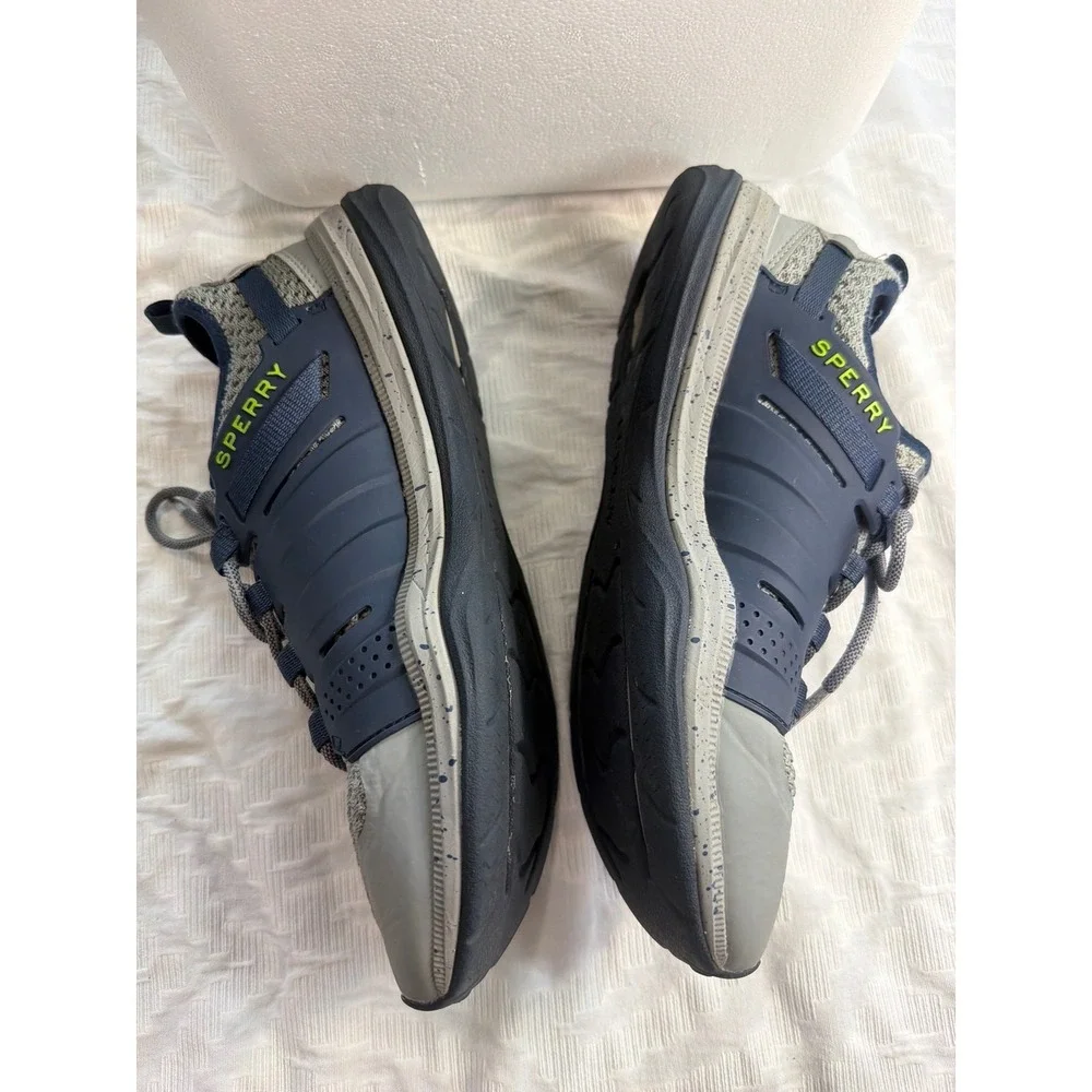 Sperry Men's Gray Blue Knit Lace Up Athletic Sneakers Size 8 STS18841